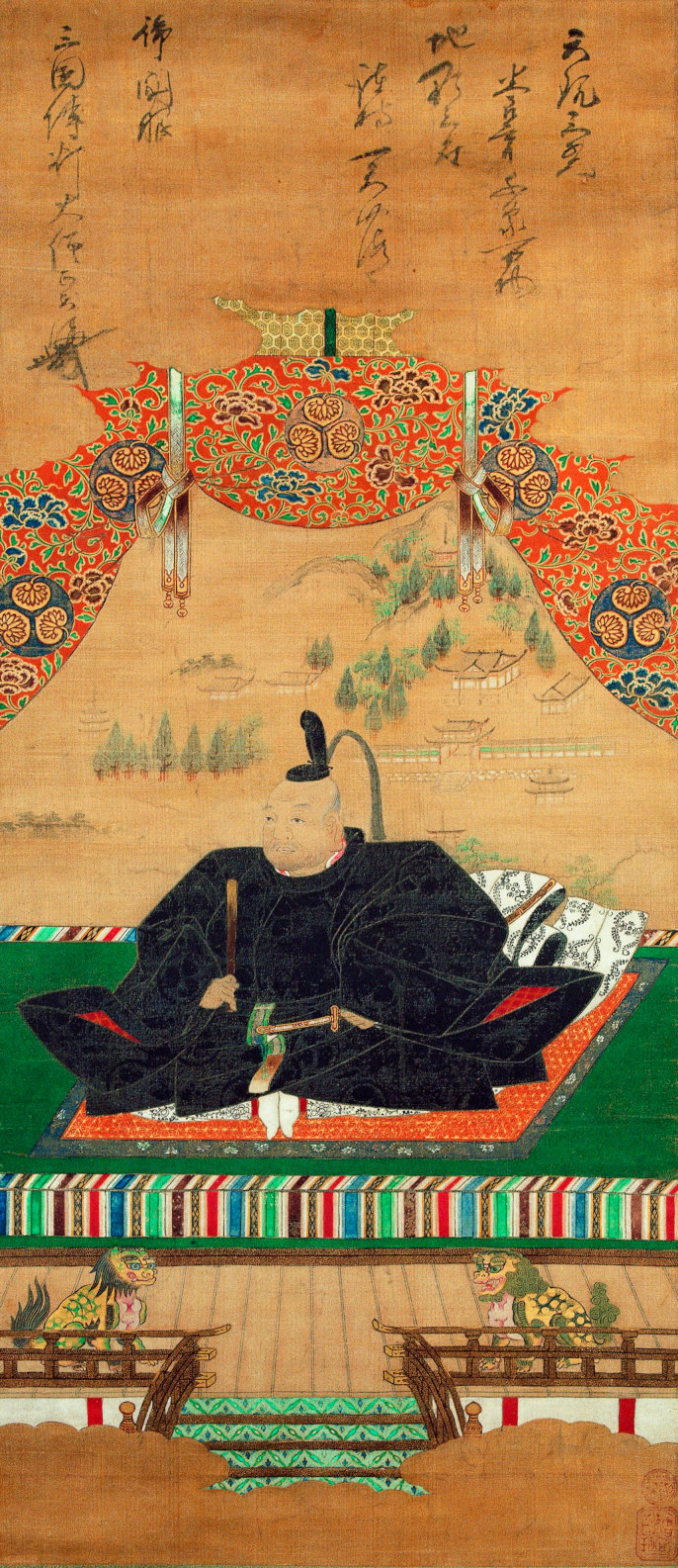《東照大権現像》四代木村了琢筆、天海賛、江戸時代（17世紀）、公益財団法人德川記念財団蔵